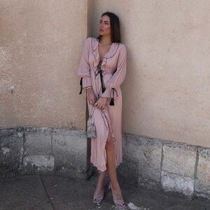 ZARA Ruffled Dress with Bows BNWT